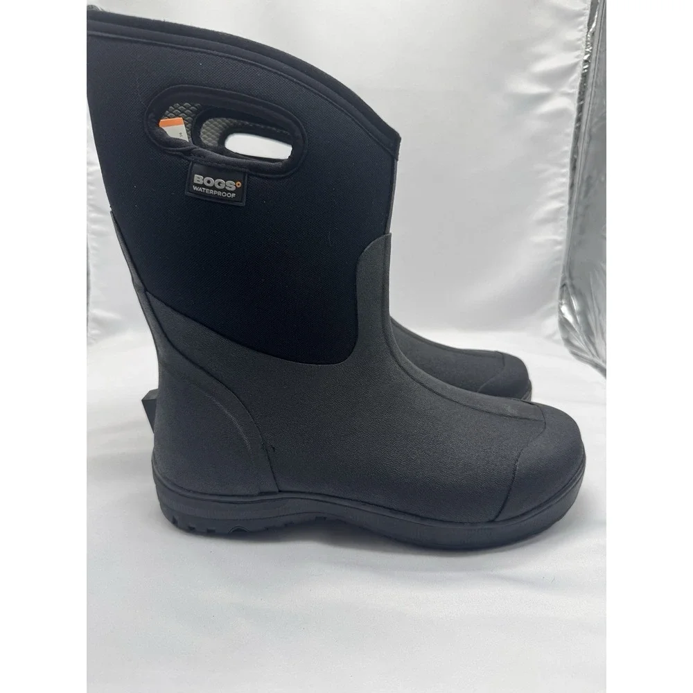 BOGS Ultra Mid Mens 10 Waterproof Insulated Pull On Winter Rain Work Boots Black